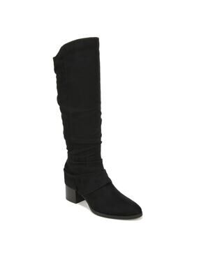 LifeStride Womens Delilah Pointed Toe Knee High Boot Black Wide Calf 9.5W
